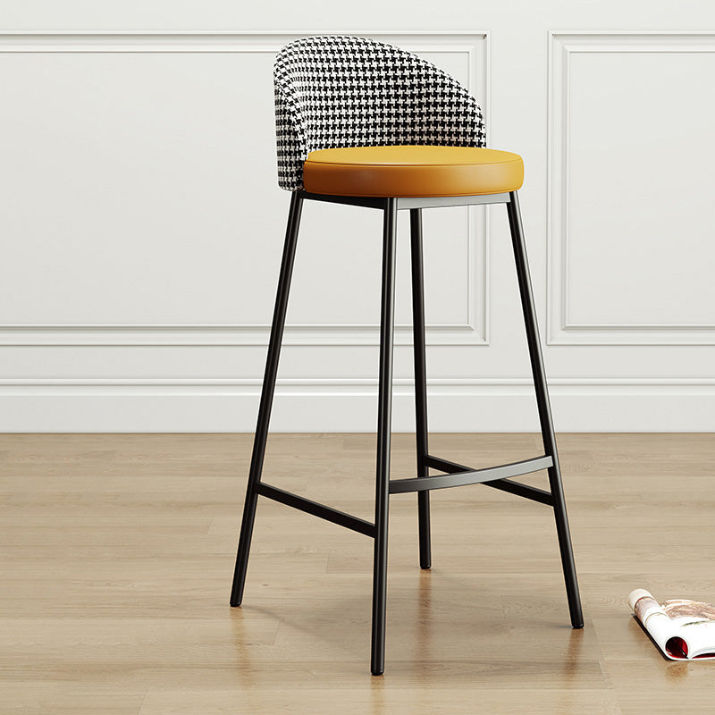 Glam Bucket Leather Counter-height Stool Footrest Indoor Bar and Counter Stool