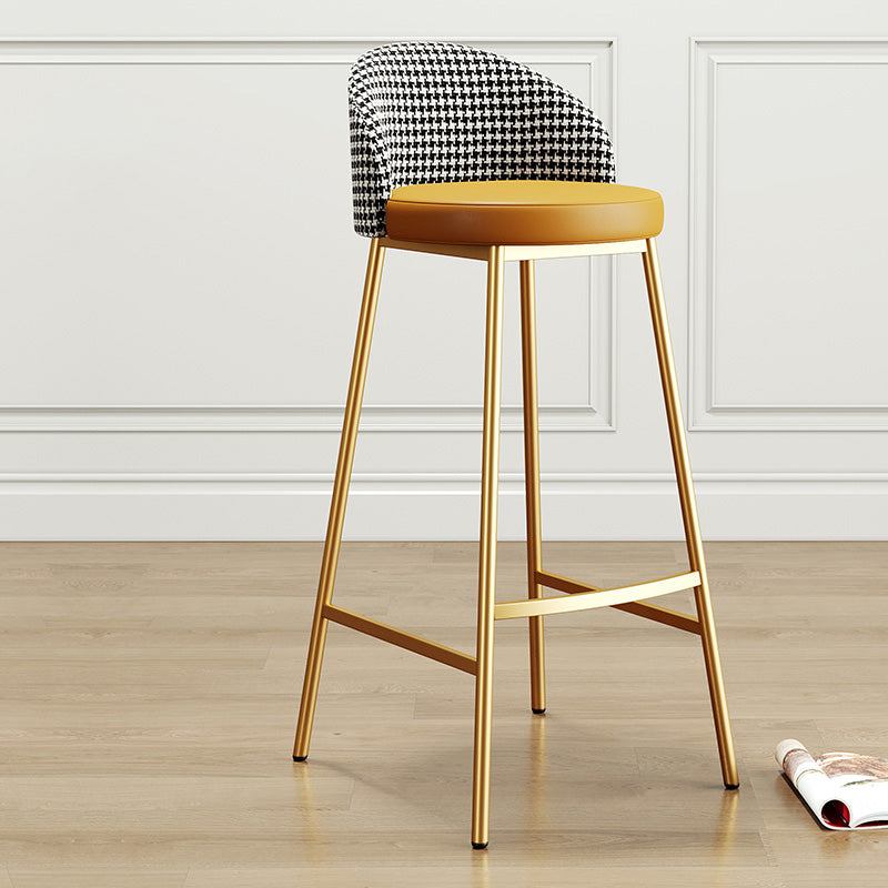 Glam Bucket Leather Counter-height Stool Footrest Indoor Bar and Counter Stool