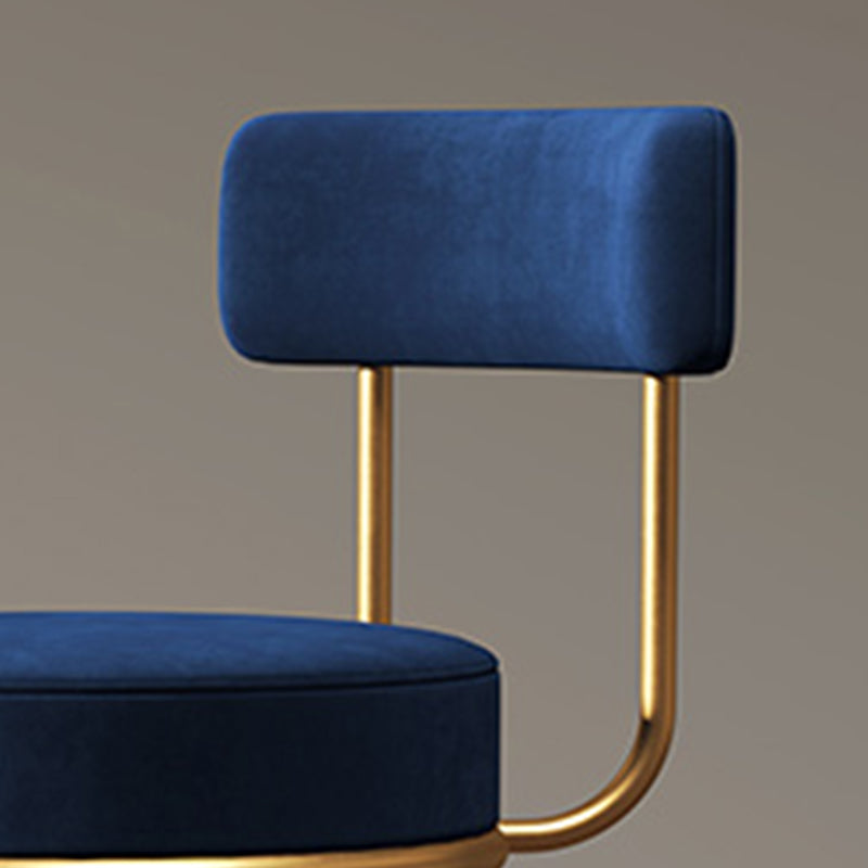 Glam Round Indoor Counter Chair Footrest Upholstered Low Back Dining Stool