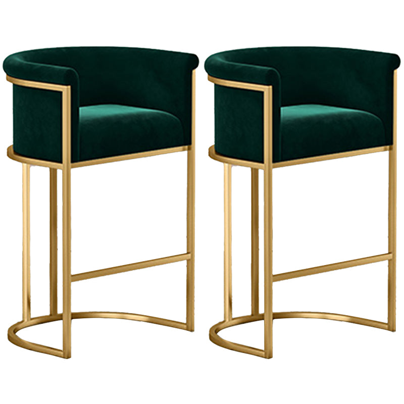 Scandinavian Footrest Upholstered Bar Stool Coffee Shop Low Back Counter Bar Stool