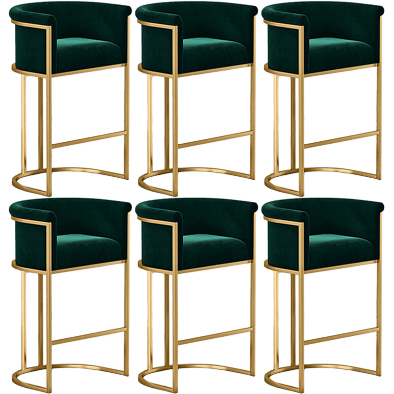 Scandinavian Footrest Upholstered Bar Stool Coffee Shop Low Back Counter Bar Stool