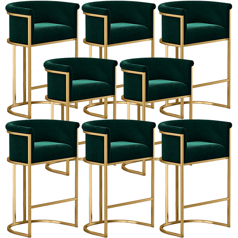 Scandinavian Footrest Upholstered Bar Stool Coffee Shop Low Back Counter Bar Stool