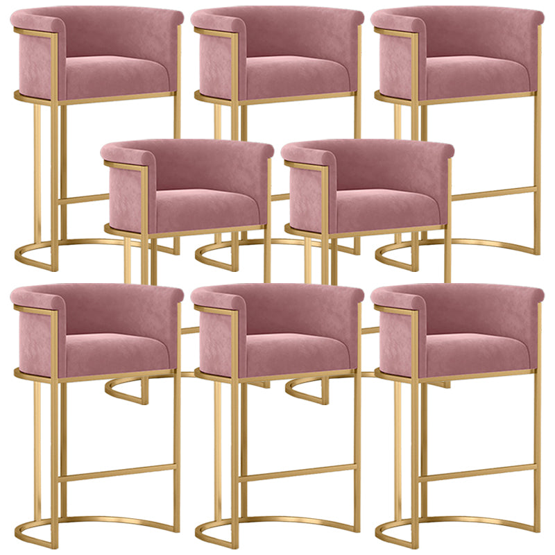 Scandinavian Footrest Upholstered Bar Stool Coffee Shop Low Back Counter Bar Stool