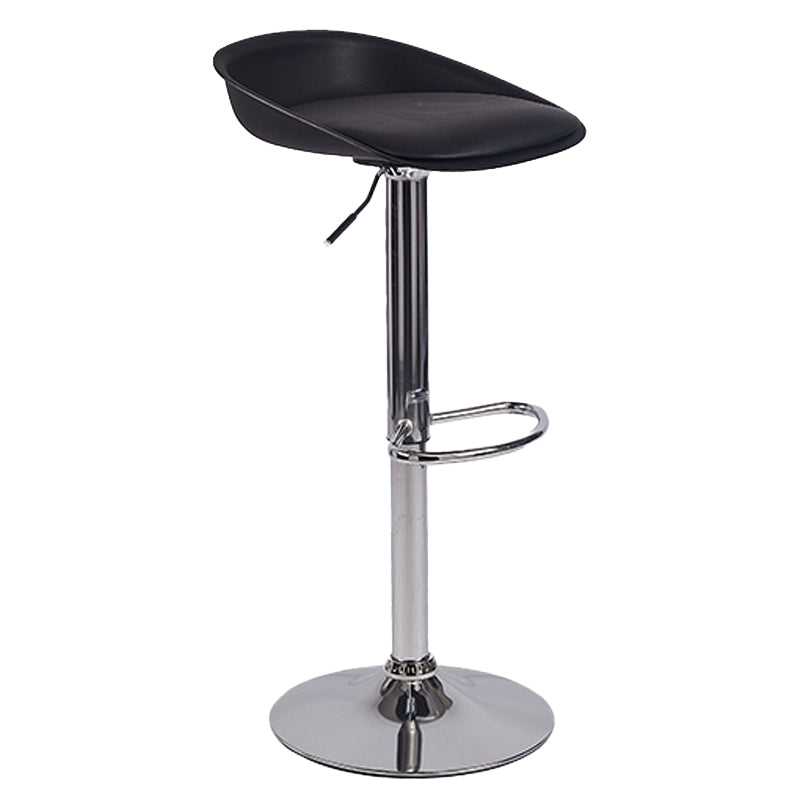 Plastic Adjustable Height Bar Stool Modern PU Upholstered Stool with Footrest