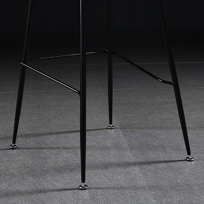 Bucket Plastic Counter Height Bar Stool Scandinavian Armless Stool with Metal Legs