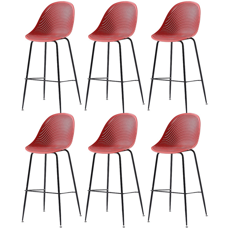 Bucket Plastic Counter Height Bar Stool Scandinavian Armless Stool with Metal Legs