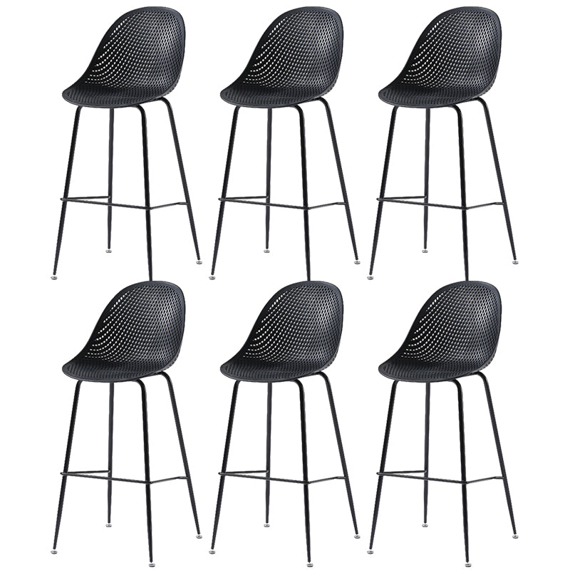 Bucket Plastic Counter Height Bar Stool Scandinavian Armless Stool with Metal Legs
