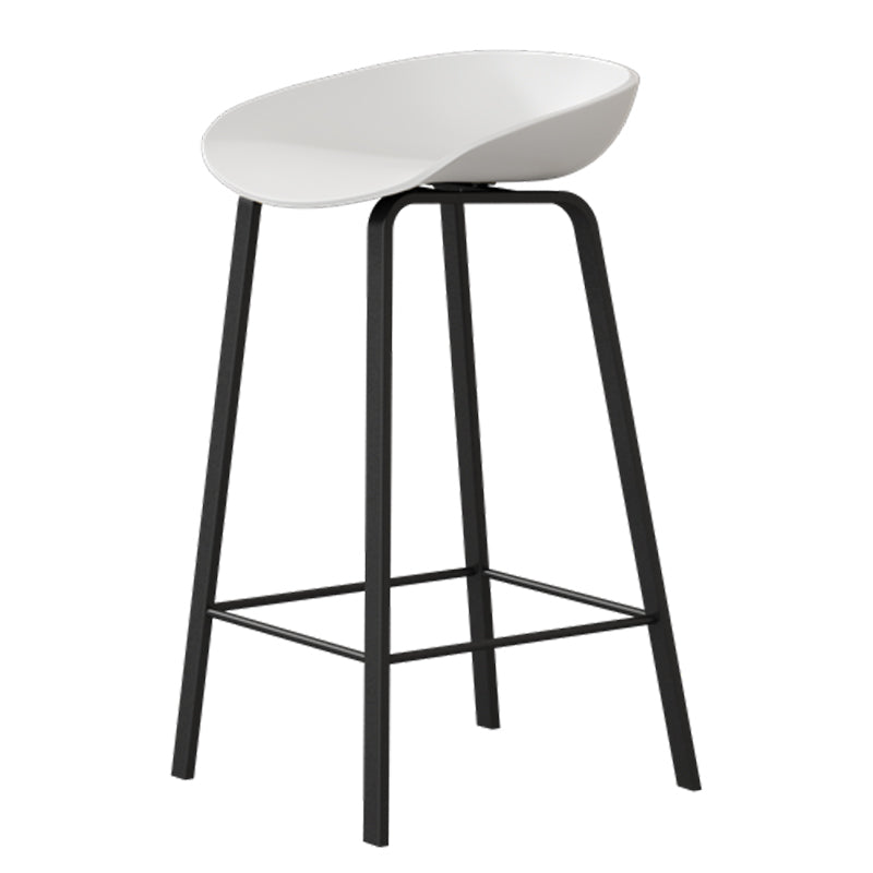 Modern Plastic and Metal Counter Stool Footrest Bucket Backrest Counter-height Stool