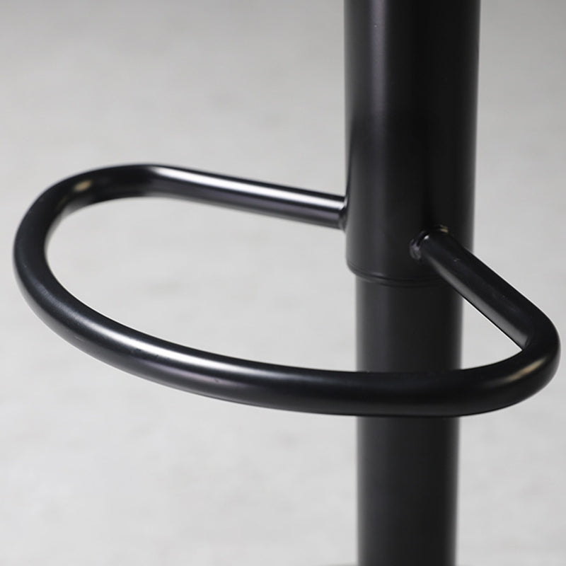 Scandinavian Adjustable Height Stool Leather Counter Stool with Footrest