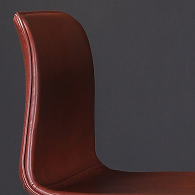 Scandinavian Adjustable Height Stool Leather Counter Stool with Footrest