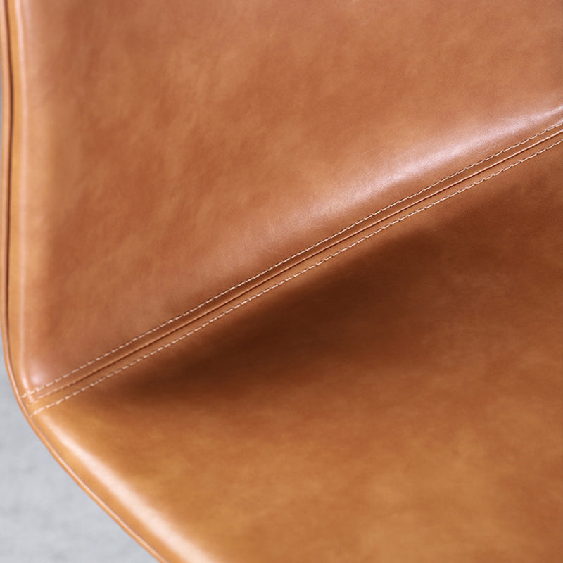 Scandinavian Adjustable Height Stool Leather Counter Stool with Footrest