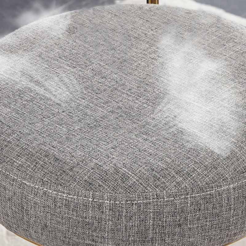 Indoor Round Counter Chair Upholstered Footrest Dining Stool in Grey and Gold