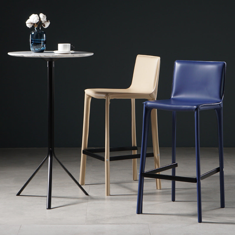Modern Bar Stool Leather Counter Bar Stool with Metal Legs for Indoor Use
