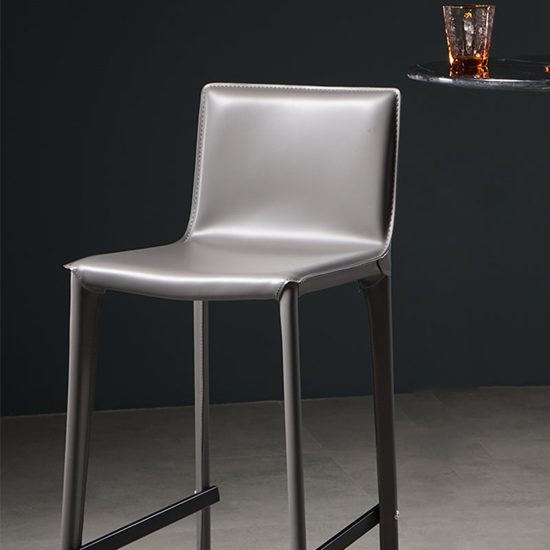 Modern Bar Stool Leather Counter Bar Stool with Metal Legs for Indoor Use