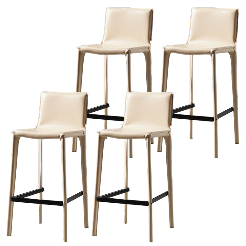 Modern Bar Stool Leather Counter Bar Stool with Metal Legs for Indoor Use
