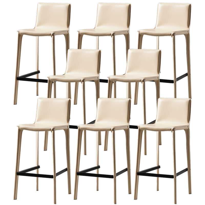 Modern Bar Stool Leather Counter Bar Stool with Metal Legs for Indoor Use