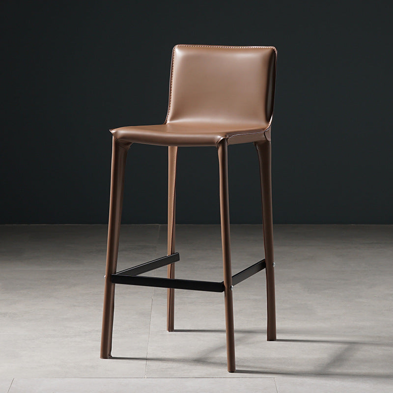 Modern Bar Stool Leather Counter Bar Stool with Metal Legs for Indoor Use