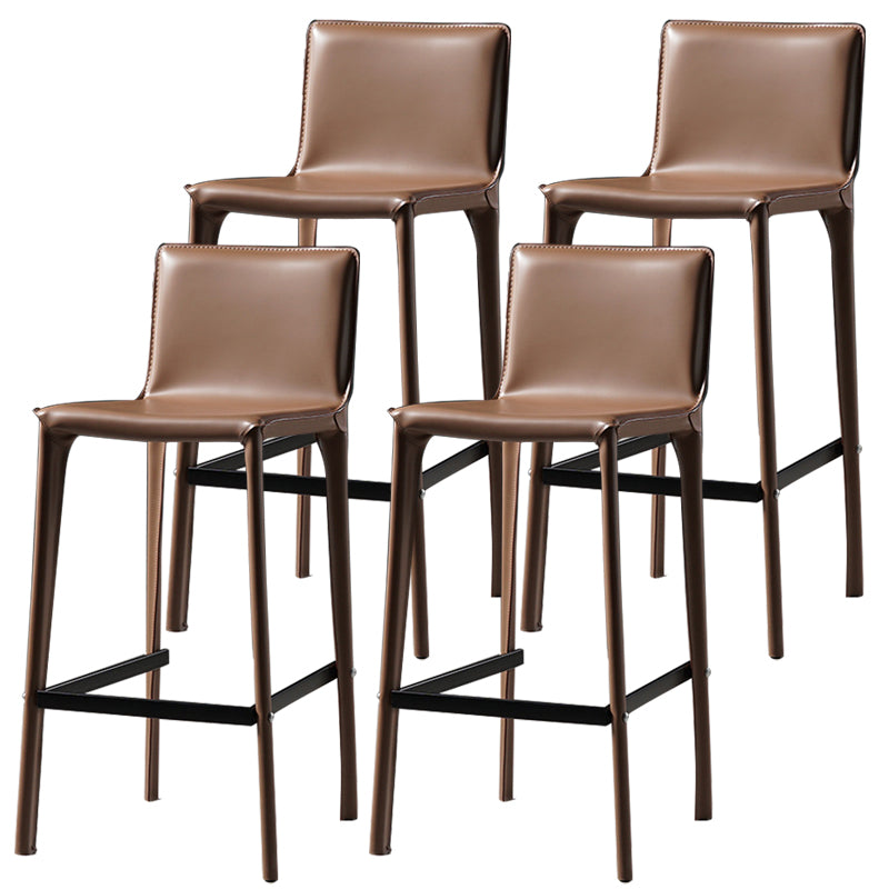 Modern Bar Stool Leather Counter Bar Stool with Metal Legs for Indoor Use