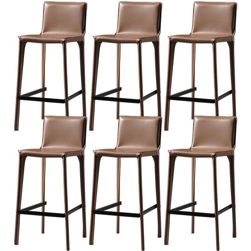 Modern Bar Stool Leather Counter Bar Stool with Metal Legs for Indoor Use