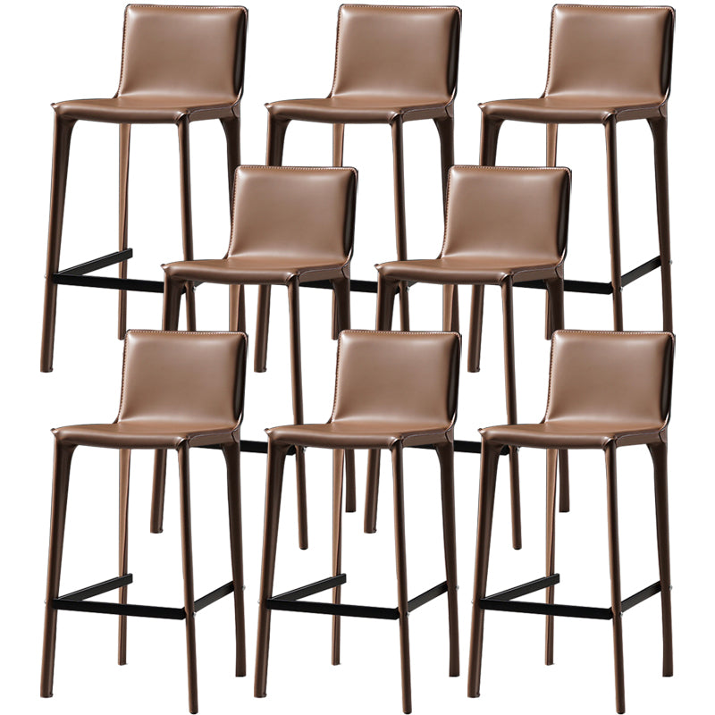 Modern Bar Stool Leather Counter Bar Stool with Metal Legs for Indoor Use