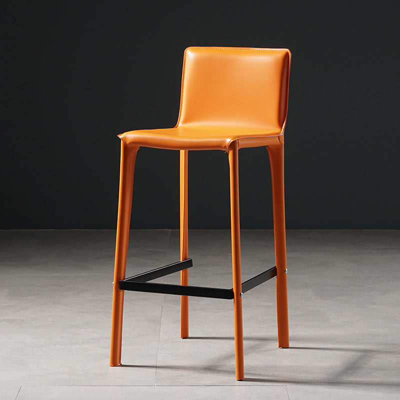 Modern Bar Stool Leather Counter Bar Stool with Metal Legs for Indoor Use