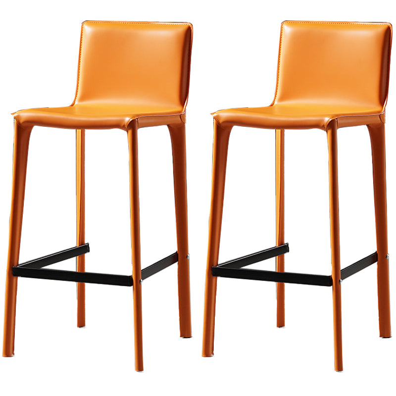 Modern Bar Stool Leather Counter Bar Stool with Metal Legs for Indoor Use