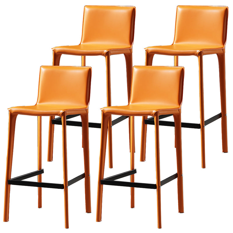 Modern Bar Stool Leather Counter Bar Stool with Metal Legs for Indoor Use