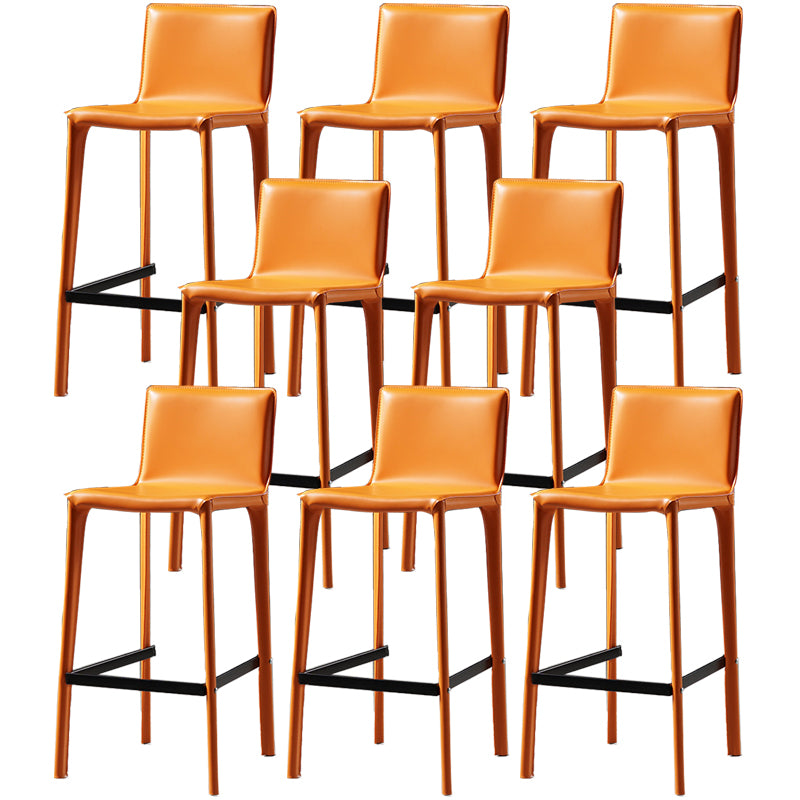 Modern Bar Stool Leather Counter Bar Stool with Metal Legs for Indoor Use