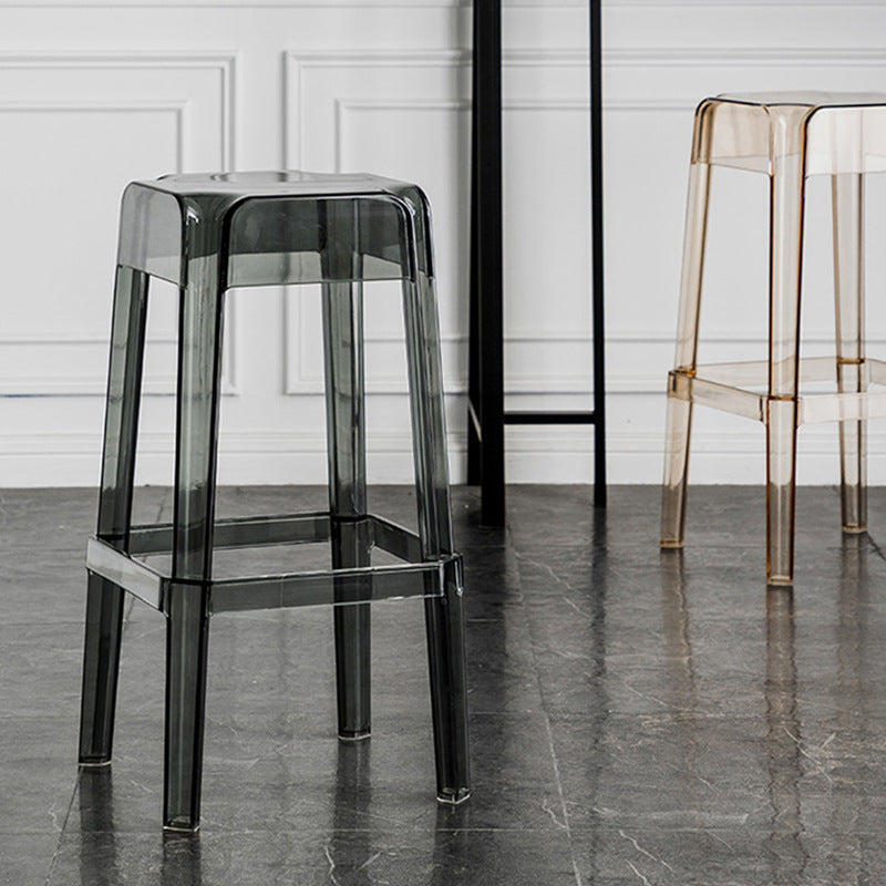 Contemporary Backless Bar-stool Plastic Counter Bar Stool with Plastic Legs for indoor