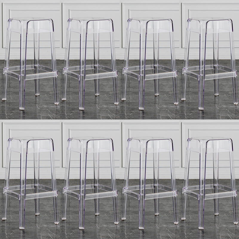 Contemporary Backless Bar-stool Plastic Counter Bar Stool with Plastic Legs for indoor