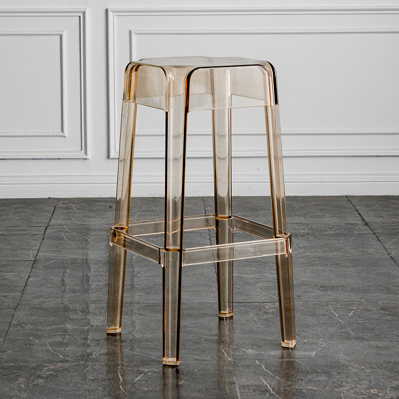 Contemporary Backless Bar-stool Plastic Counter Bar Stool with Plastic Legs for indoor