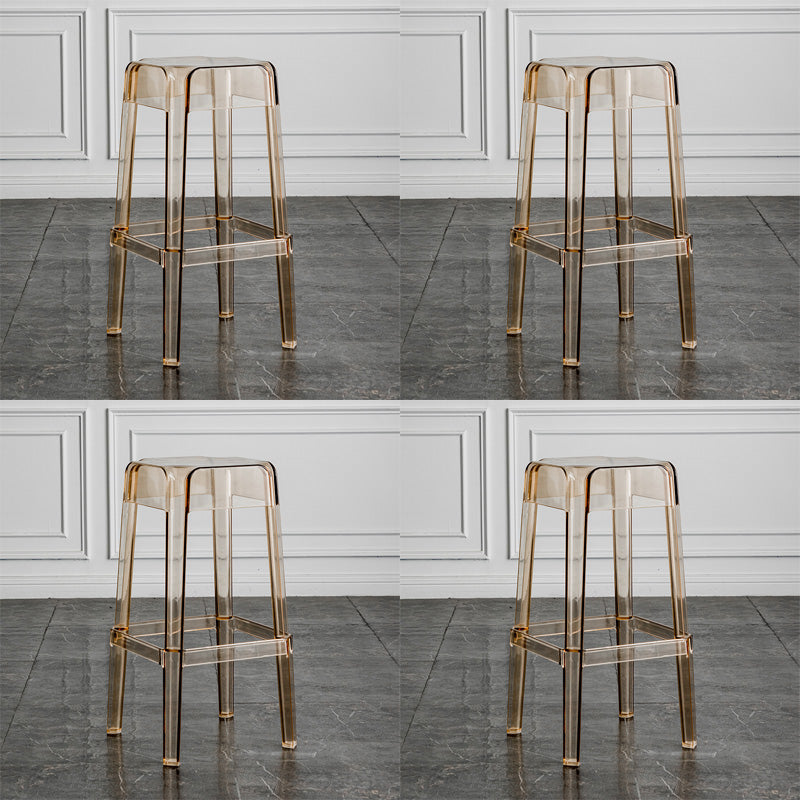 Contemporary Backless Bar-stool Plastic Counter Bar Stool with Plastic Legs for indoor