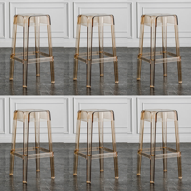 Contemporary Backless Bar-stool Plastic Counter Bar Stool with Plastic Legs for indoor