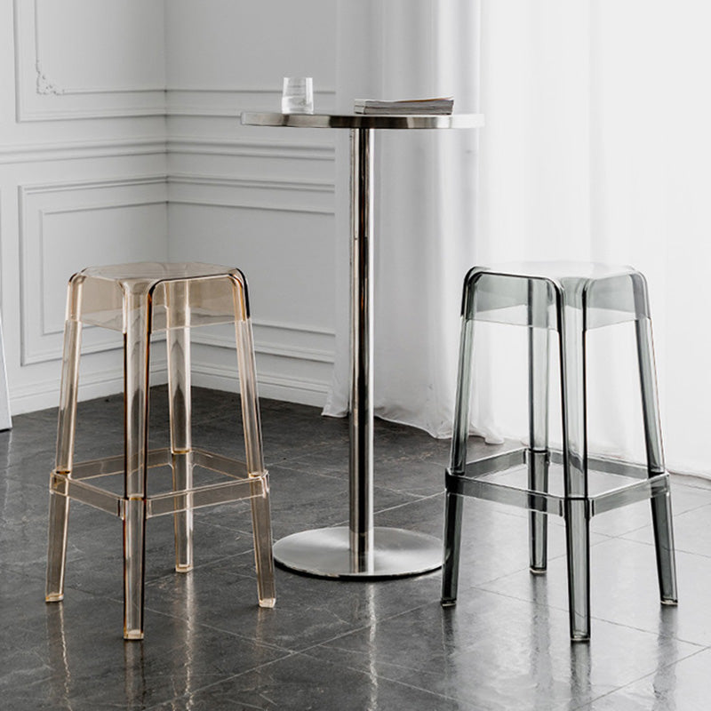Contemporary Backless Bar-stool Plastic Counter Bar Stool with Plastic Legs for indoor