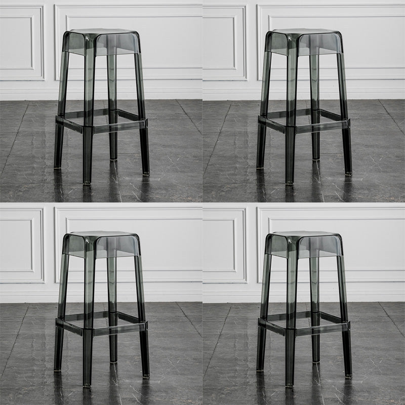 Contemporary Backless Bar-stool Plastic Counter Bar Stool with Plastic Legs for indoor