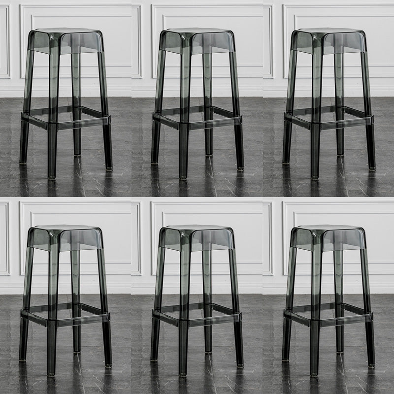 Contemporary Backless Bar-stool Plastic Counter Bar Stool with Plastic Legs for indoor