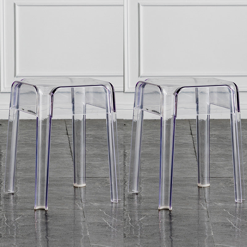 Contemporary Backless Bar-stool Plastic Counter Bar Stool with Plastic Legs for indoor