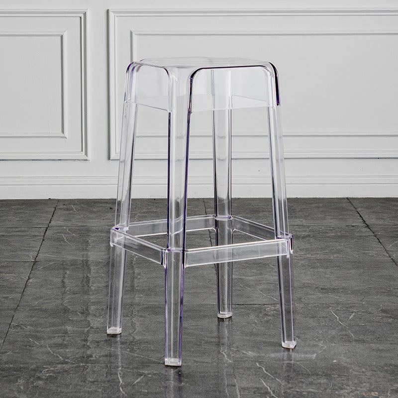 Contemporary Backless Bar-stool Plastic Counter Bar Stool with Plastic Legs for indoor
