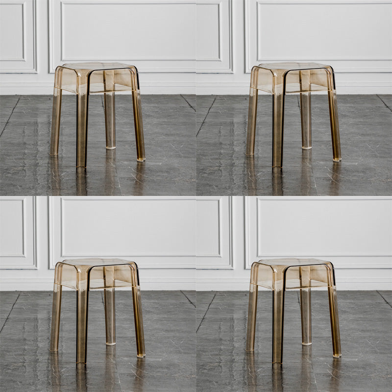 Contemporary Backless Bar-stool Plastic Counter Bar Stool with Plastic Legs for indoor