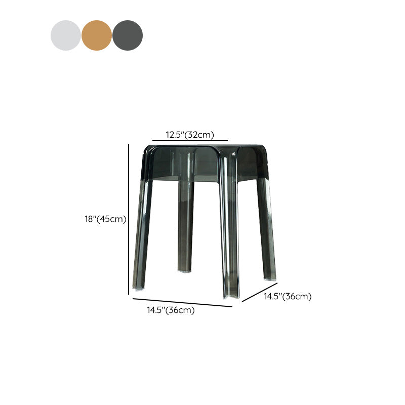 Contemporary Backless Bar-stool Plastic Counter Bar Stool with Plastic Legs for indoor