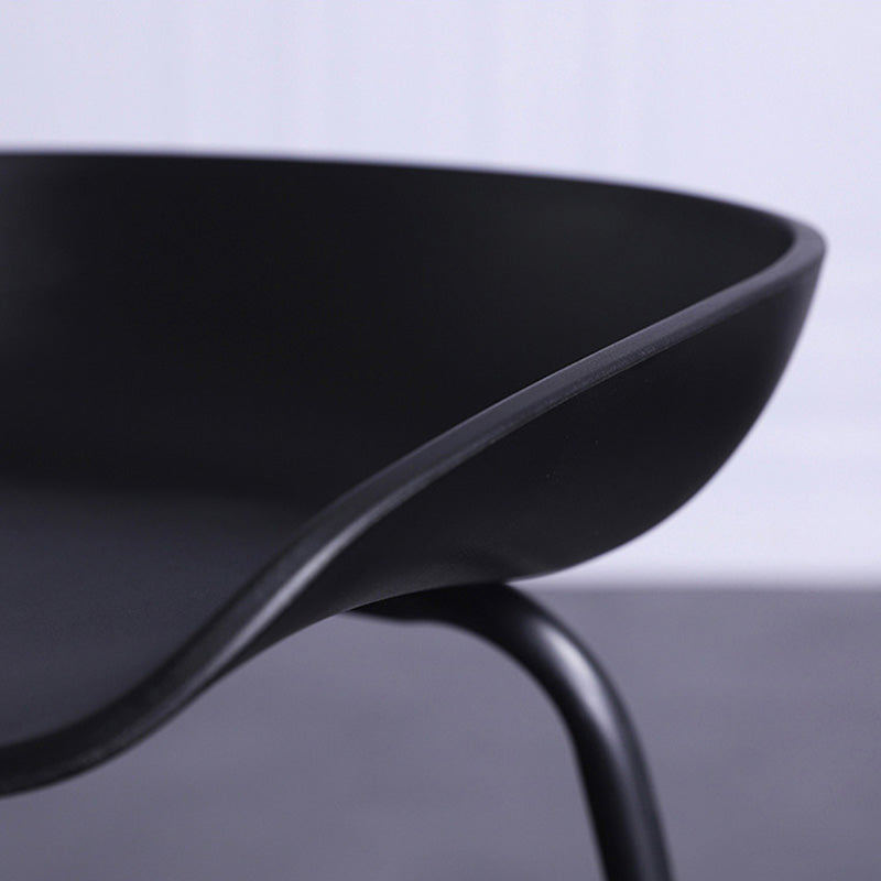 Contemporary Armless Low Backrest Counter Stool Iron Bar Stool with Footrest