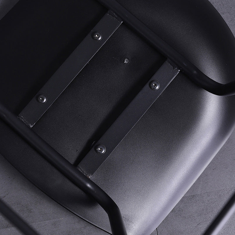 Contemporary Armless Low Backrest Counter Stool Iron Bar Stool with Footrest