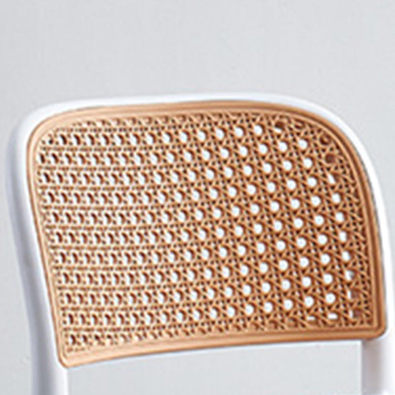 Scandinavian Bar Height Low Back Stool Plastic Bar Stool in White and Black