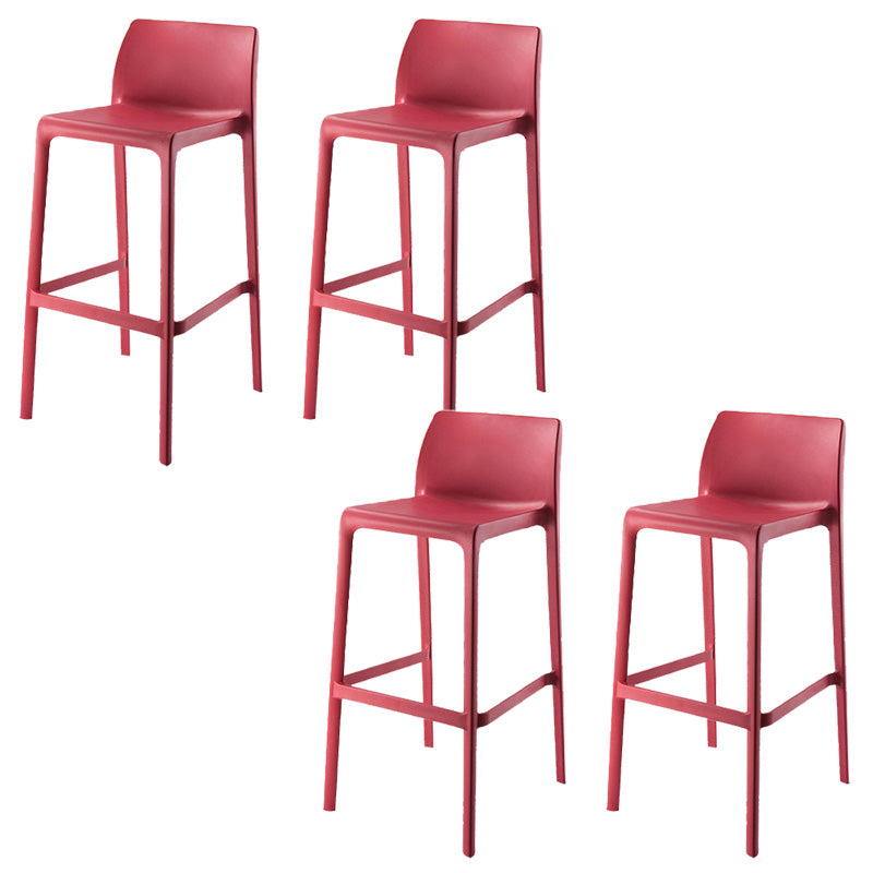 Nordic Style Bar-stool Plastic Counter Bar Stool with 4 Legs for Home