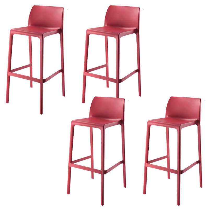 Nordic Style Bar-stool Plastic Counter Bar Stool with 4 Legs for Home