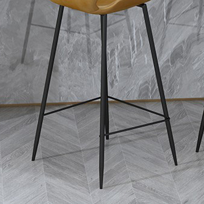 Contemporary Leather Counter Stool Armless Stool with Metal Legs