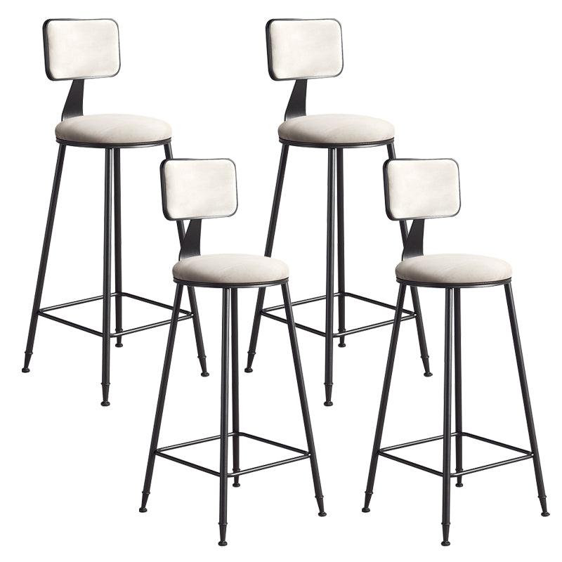 Modern Armless Backrest Counter Stool Iron Balcony Bar Stool with Cushion and Pedal