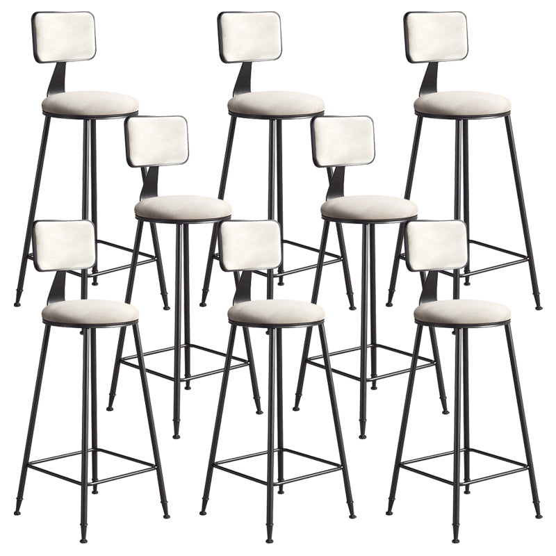 Modern Armless Backrest Counter Stool Iron Balcony Bar Stool with Cushion and Pedal