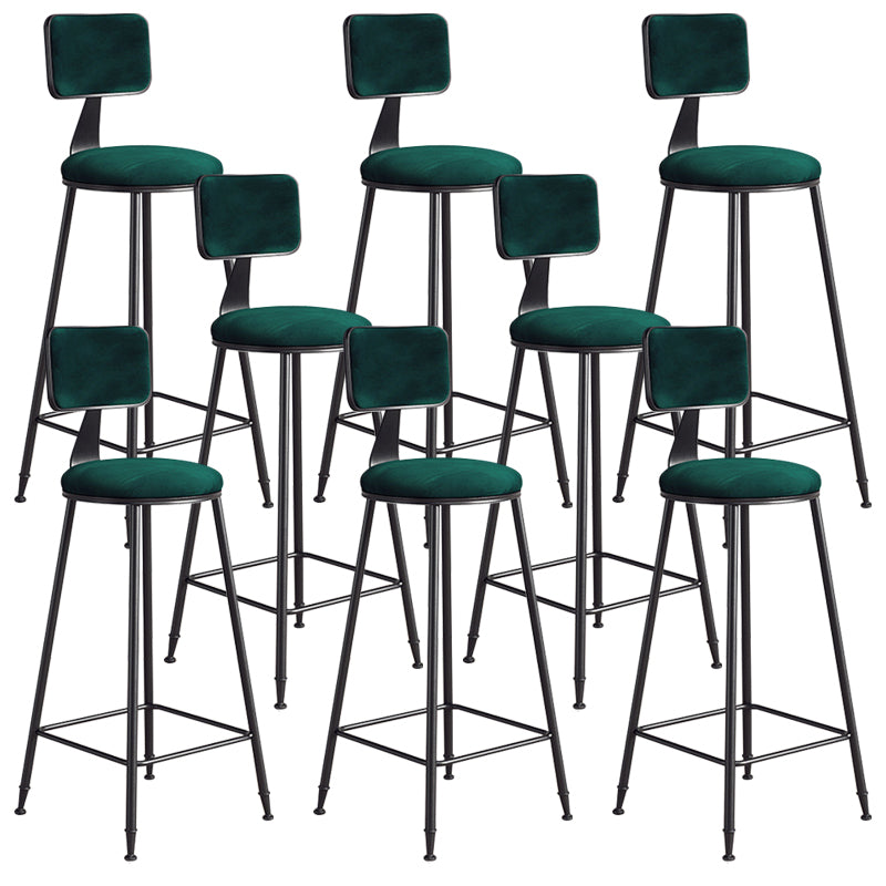 Modern Armless Backrest Counter Stool Iron Balcony Bar Stool with Cushion and Pedal