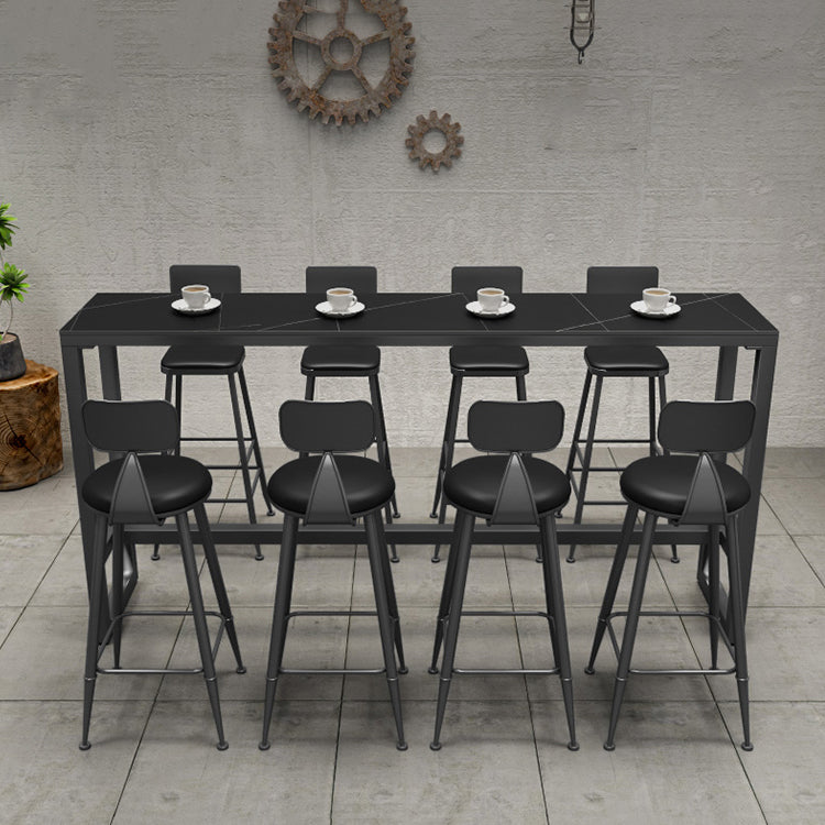 Contemporary Faux Leather Counter Stools Metal Bar Stools for Home Use